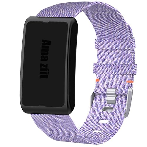 Lamshaw Correa 22mm Amazfit Smart Watch- Compatible con Amazfit Helio Strap- Cinturón Nylon Transpirable - Repuesto Unisex (Mujer/Hombre) (Morado)