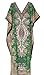 THEBLUEEVE Women's One Size Green Kaftan Dress Long Maxi Kimono Caftan Drawstring Gown Nightdress Beach Kaftan Casual Party Dress