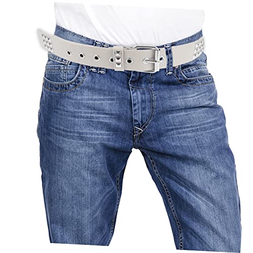 FRCOLOR Unique Decorative Rivet Belt Pu Leather Waistband Belt for Boys Girls No Buckle Fashion Accessory4