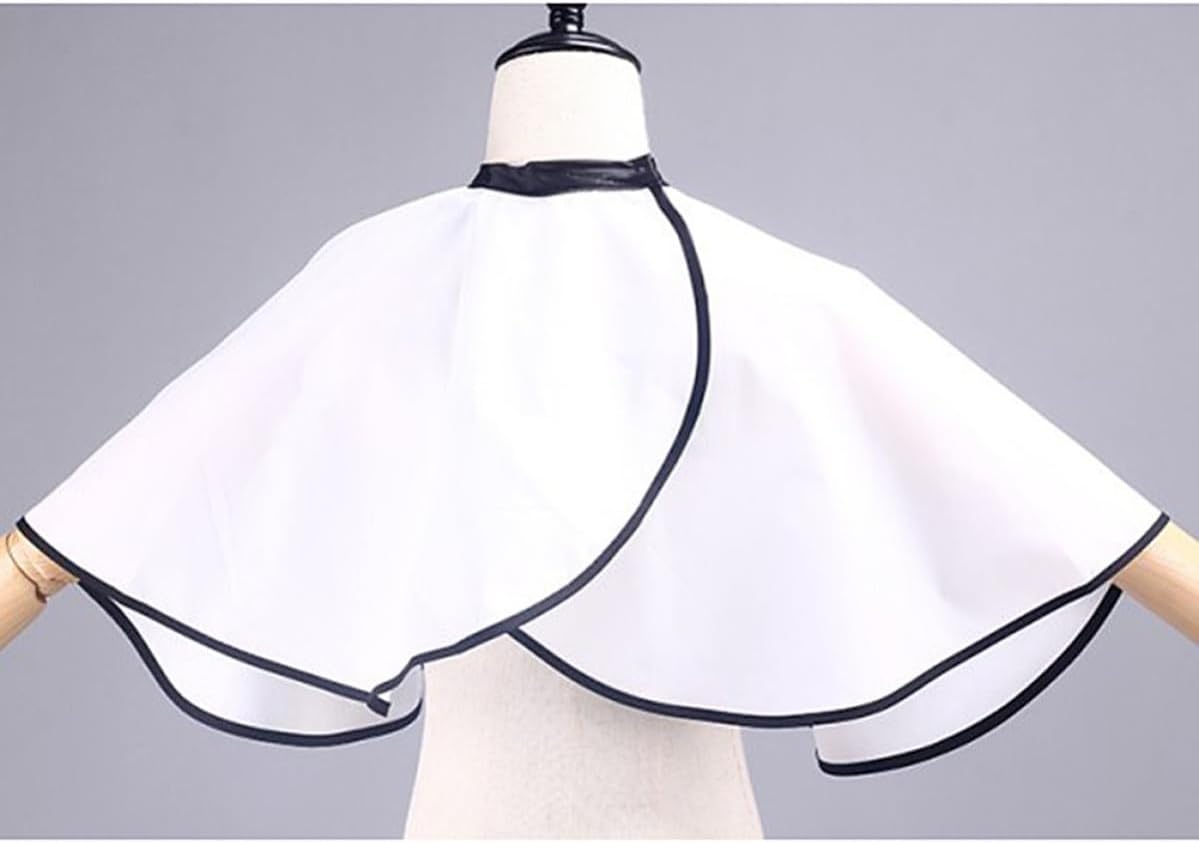 White Hair Cutting Cape Hair Styling Cloak with Spinning Material, Easy to Carry and Prevents Clothes from Getting Dirty, Upscale Salon Cape for Professional Hairdressing Use