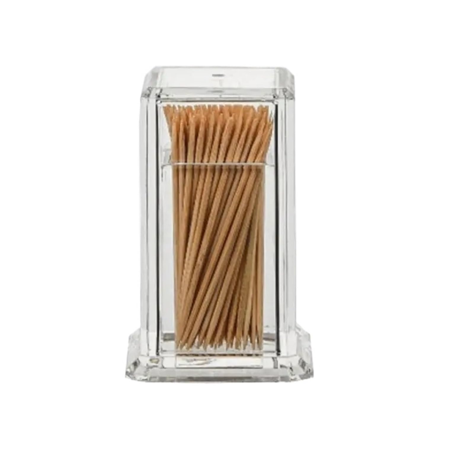 Gwyzax Toothpick Holder 15pcs Clear Acrylic Toothpick & Cotton Swab Holder Dispenser Organizer Box