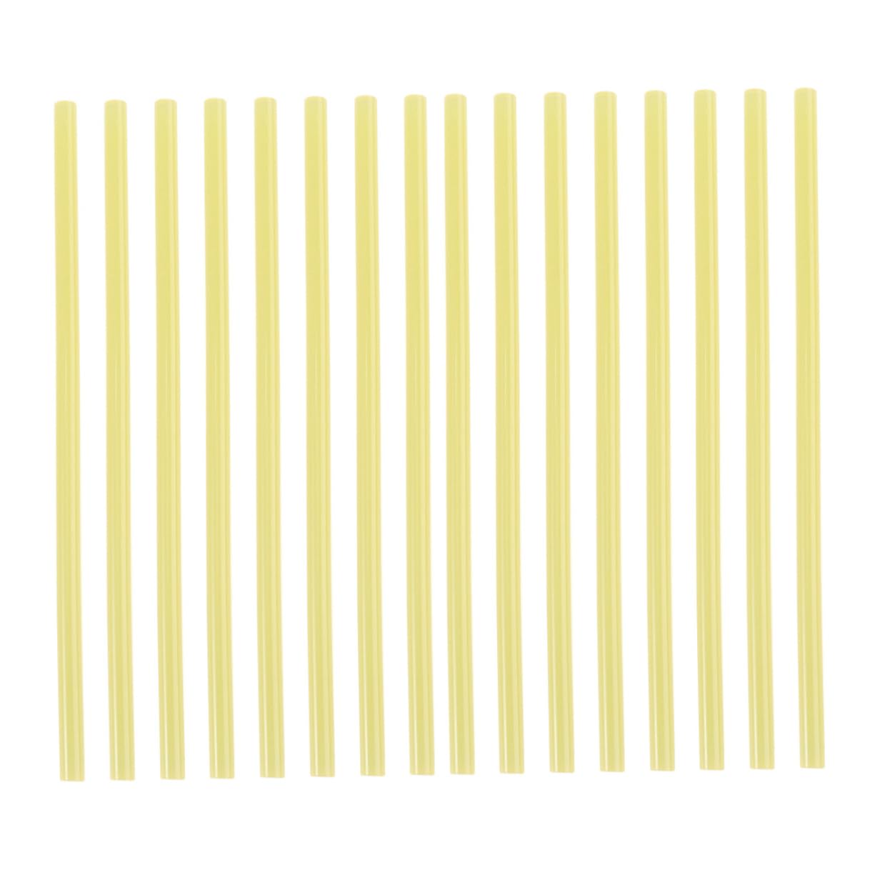 DOITOOL 100 Pezzi Bastoncini di Colla a Caldo, Resina Termoplastica Gialla, Tagliabili e Inodore, per Vetro e Legno, Casa e Negozio