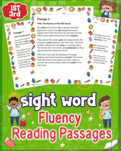 sight word fluency reading passages for Grades 1st to 3rd: Elevate early reading skills with our engaging sight word fluency passages designed for Grades 1-3