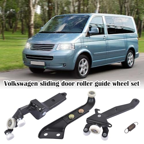 Auto Schiebetür Rollenführung Rollen, 3PCS Auto Türrollenführung Ersatz für T5 7H0843436B 7H0843398F 7H0843398H Schiebetür Rollen Führung Rechts Unten Oben Rollenführung Schiebetür Satz