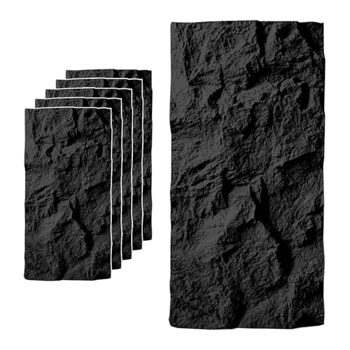 Panneaux muraux 3D étanches et épais aspect ciment noir extérieur