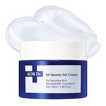 ISOI ACNI Dr. 1st Speedy Gel Cream, Oil-Free Soothing & Hydrating Gel for Oily and Sensitive Skin, Lightweight Cooling Moisturizer for Redness Relief, Korean Skin Care 1.69 fl.oz, 50ml