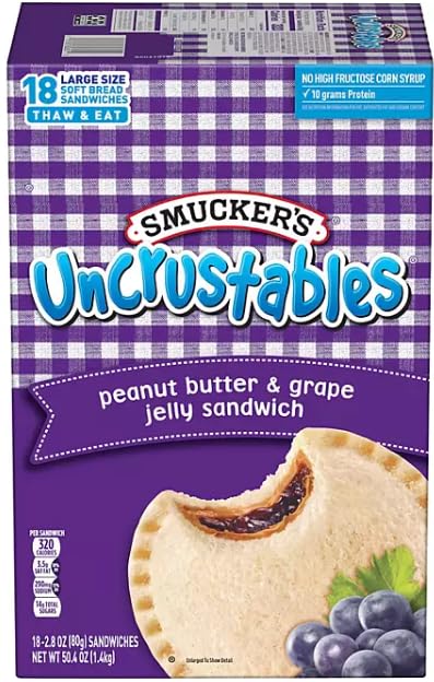 Miniatura 3 de Salutem Vita - Smucker's Uncrustables Sandwiches, uva, 50.4 oz., 18 unidades - Paquete de 2