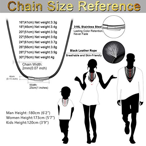 Black Leather Necklace Men Women Braided Rope Cord Chain 2Mm 20 Inch Diy Jewellery Waterproof Chain Boyfriend Gift #TOP6