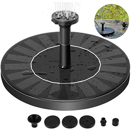 CCFCF Solar Bird Bath Fountain, Solar Powered Fountain 1.4W Free Standing Floating Birdbath Water Pumps for Garden, Patio, Pond and Pool