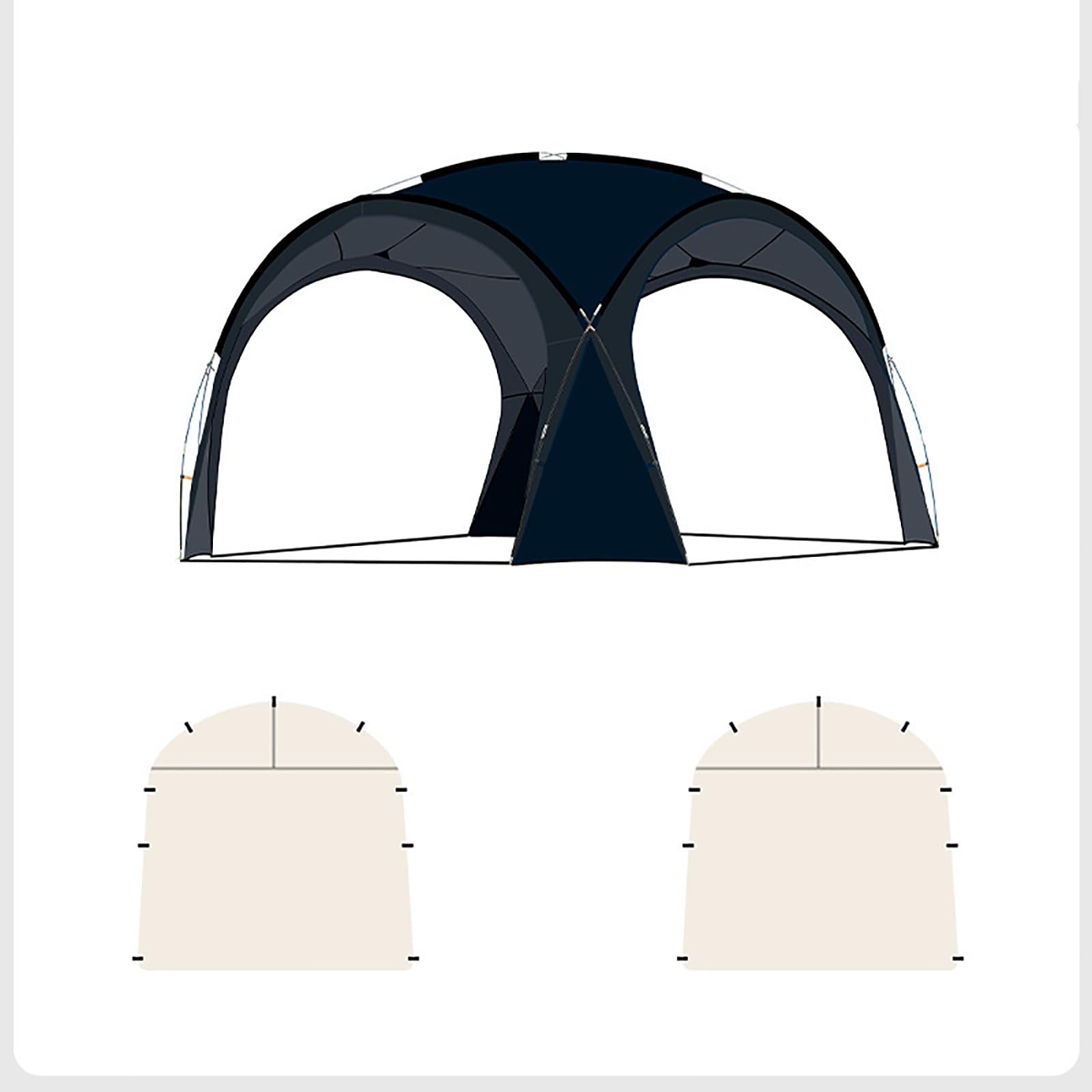 Auvent portable de camping pour 8 à 10 personnes, grande tente de plage anti-UV