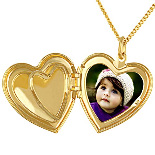 Lifetime Jewelry RDLKT12B AND LKT12B + 32A, 18" Antique Heart Locket Necklace That Holds Pictures 24K Gold Plated  thumb #5