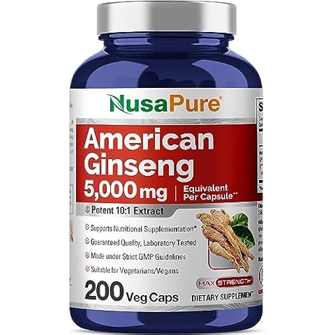NusaPure American Ginseng 5000 mg - 200 Capsules Cover