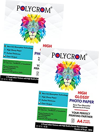 Image of Korean Photo Glossy Inkjet Paper A4 Size - White,Vibrant, Crisp, Smudge Proof, Dry Fast : 180 GSM 100 Sheets