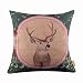 LINKWELL 45x45cm Shabby Chic Look Merry Christmas Collection Deer Christmas Tree Santa Claus Snowman Rabbit Burlap Pillow Case Cushion Cover (CC611)