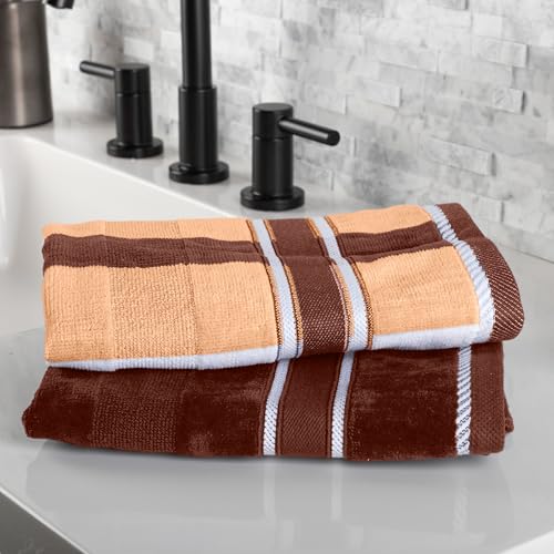 Lavish Home 6 Piece Bathroom Towels Set - 525 GSM 100% Cotton Bathroom Accessories - 2 Bath Sheets, 2 Hand Cloths , and 2 Wash Cloths - Soft Towel Set for Shower, Gym, Dorm, and Spa (Beige) by Lavish Home - Image 4