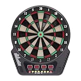 Elektronische Dartscheibe für 1 bis 16 Spieler, E-Dartboards mit 4 LED-Anzeige, 6 Darts, 24 Pfeilkopf, 27 Spiele mit 243 Spieloptionen Dartpfeile, elektrische Dart Scheibe für Wohnungen, Spielzentren