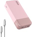 NOBIS 65W Chargeur portable, 20000mAh Batterie Power Bank avec câble C à C, Batterie Banque avec affichage numérique pour téléphone Android Ordinateur portable etc