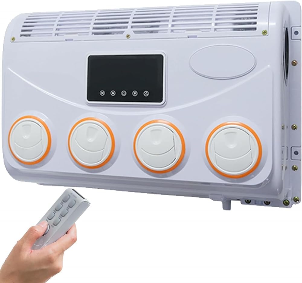 Condizionatore d'aria portatile da 12V per camper, camion e roulotte, facile da installare e design leggero'
