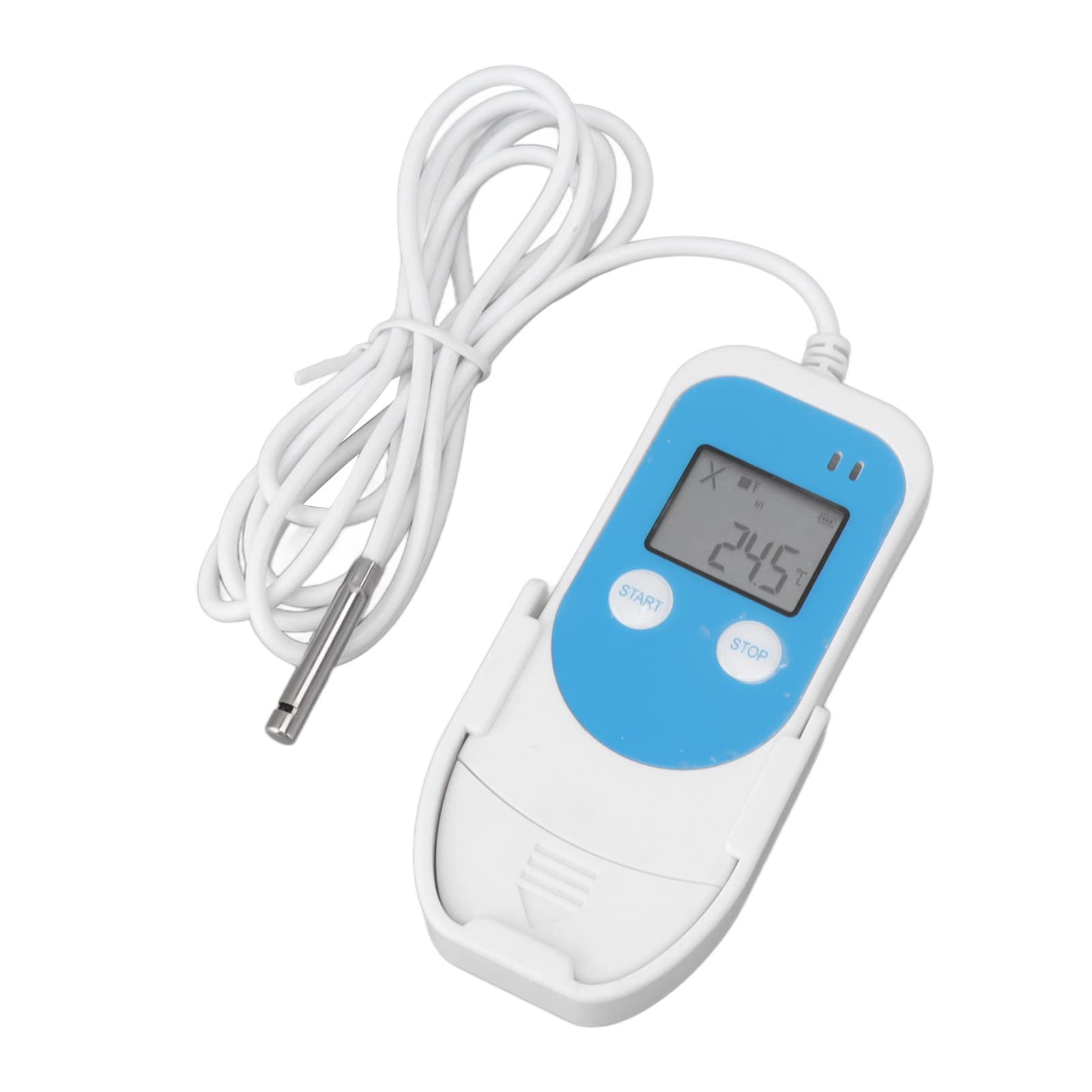 Alomejor Monitor della Temperatura, Registratore Dati Digitale di umidità e Temperatura ABS, Allarmi Configurabili, Report PDF CSV, Ideale per Camion Refrigerati e Trasporto di Vaccini