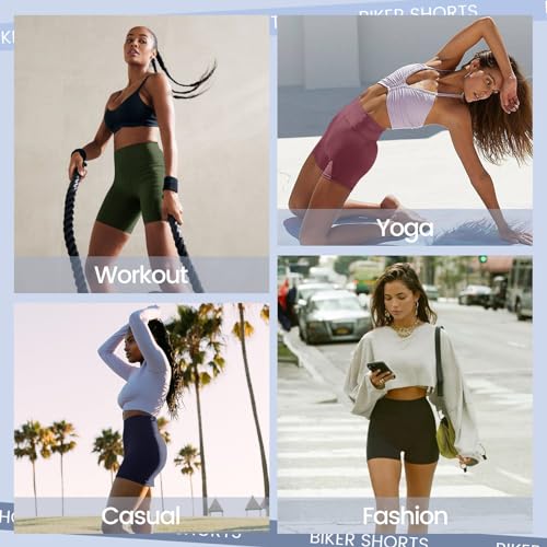 image for GAYHAY 3 Pack Biker Shorts with Pockets for Women - 8