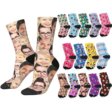 HOFMOY Custom Socks Personalized Face Socks with Photo Picture Customized Gifts for Men Women Mom Dad Mother's Day Gifts Father's Day Gifts Cover