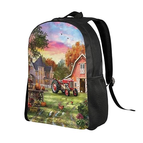 Sac à dos imperméable noir imprimé coucher de soleil et ultra léger