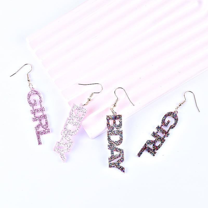 Birthday Earrings Resin Acrylic Glitter Happy Birthday Letter Drop Dangle Earrings for Women Statement Cute Jewelry Party Festive2