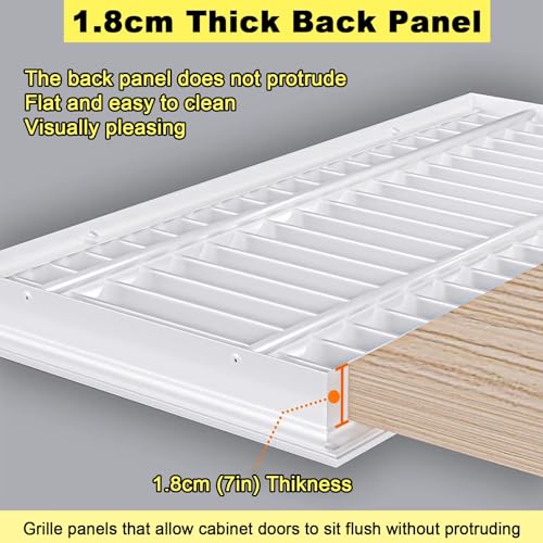 Grille d'aération design en aluminium brossé pour meuble de bain