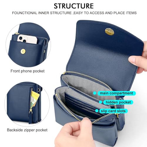 Image of Peacocktion Small Crossbody Bags for Women Travel Cell Phone Purse RFID Wallet Purses with Adjustable Strap Trendy