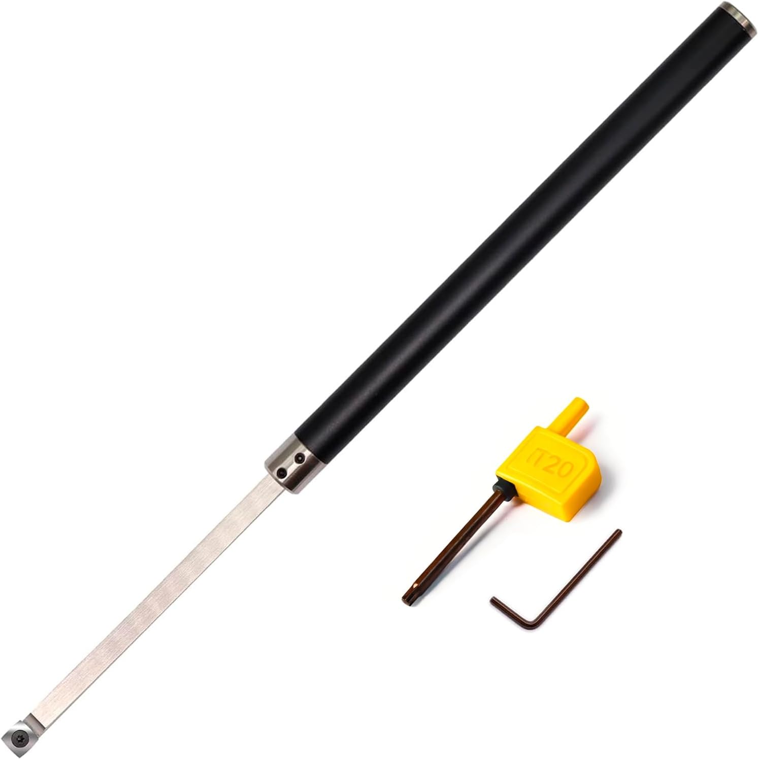 Carbide Tipped Lathe Chisel Wood Turning Tool Set Rougher Tools Bar with 15mm Square Radius Carbide Insert Cutter for Wood Hobbyist or DIY or Carpenter