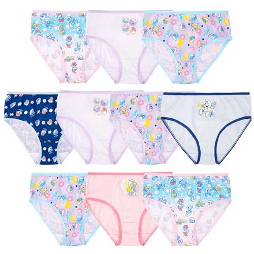 The Smurfs Girls' Amazon Exclusive 100% Combed Cotton Underwear Panties Available in Sizes 4, 6, & 8
