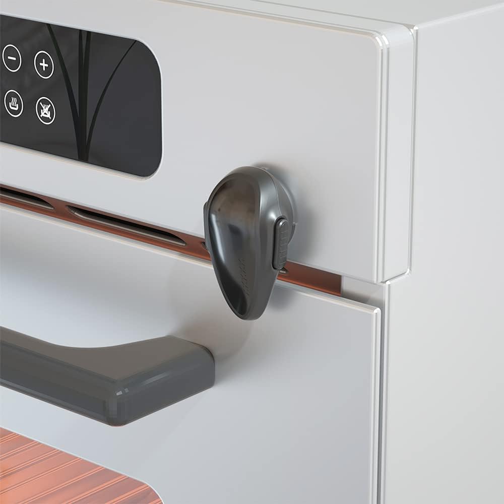 Childproof Oven Door Lock, Oven Front Lock for Cabinets, Fridge & Freezers Heat-Resistant Material no Tools Need or Drill (Black, Pack of-1)(NOT Suit for All OVENS,ONLY for Flat Surface)-picture-10