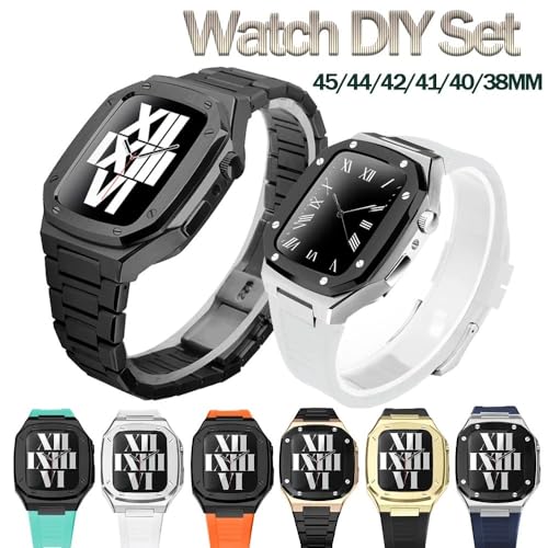 Kit modification boîtier acier inoxydable Apple Watch antichoc haute précision Series 9 8 7