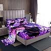 Erosebridal Kids Anime Girl Queen Size Sheet Set, Japanese Anime Bed Sheets, Cartoon Girl Fitted Sheet Top for Boys Teens Bedroom, Kawaii Japanese Animation Bedding Set with 2 Pillow Cases