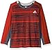 adidas Little Boys' Performance Logo Long Sleeve Tee Shirt, Light Scarlet Print, 7X