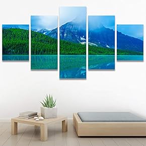 SIGNWIN 5 Panel Canvas Wall Art Calming Waters...