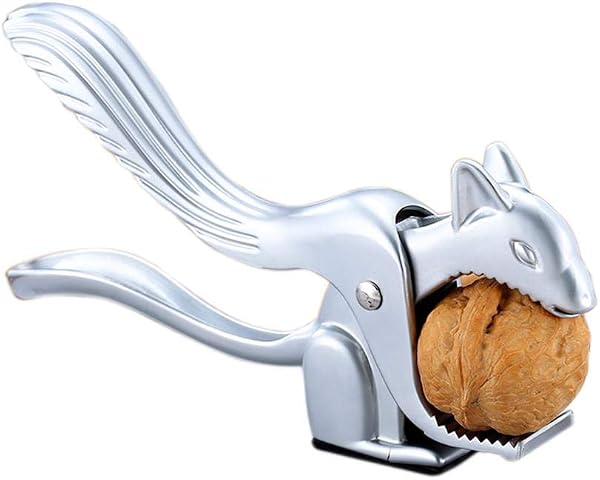 Eichhörnchen Form Nussknacker, Edelstahl Nußknacker Walnüsse Haselnuss Zinkdruckguss Walnussknacker Haselnussknacker Gabeln Profesioneller Nutcracker Geeignet Nüsse oder Schalentiere - Silber, 1 Stück - 1