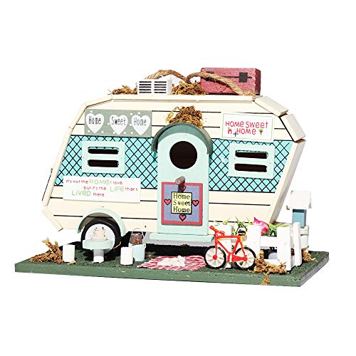 Sungmor Gifts & Decor Natural Nest Wooden Brighthouse Bird House | Modern Motel Style Birdhouse | Outdoor Garden Decorating Birdhouse