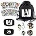 Ygoing „My Hero Academia“ Großes Geschenkset - 1 Tasche mit Kordelzug, 12 Aufkleber, 2 Gesichtsmasken, 2 Ansteckern, 1 Handy-Ringhalter, 1 Schlüsselanhänger