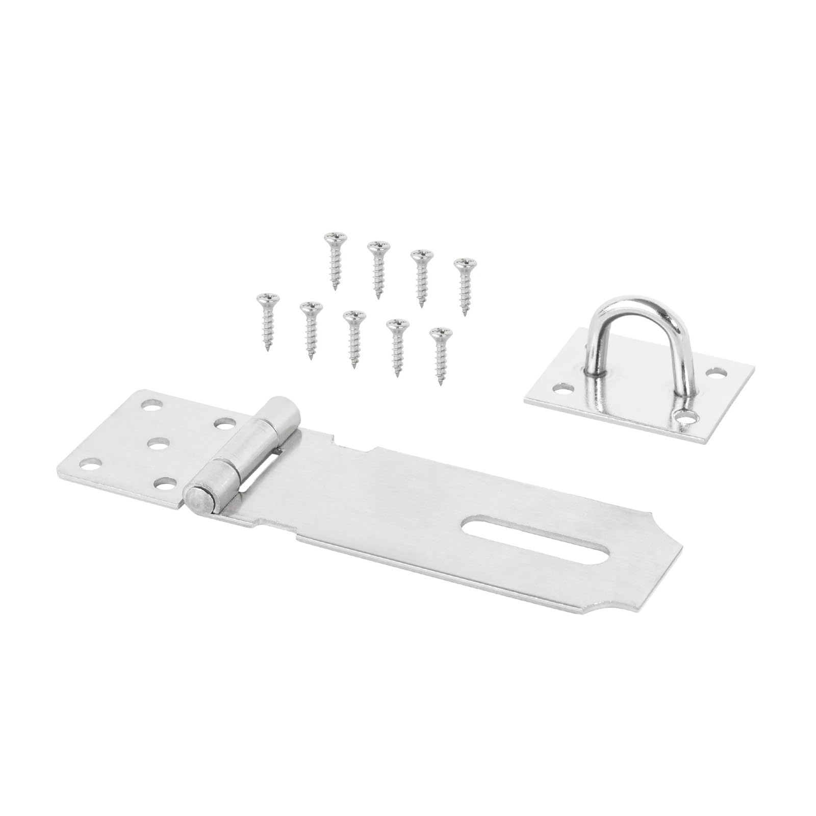 Verrou de porte en acier inoxydable argenté pour porte en bois (droit inoxydable)