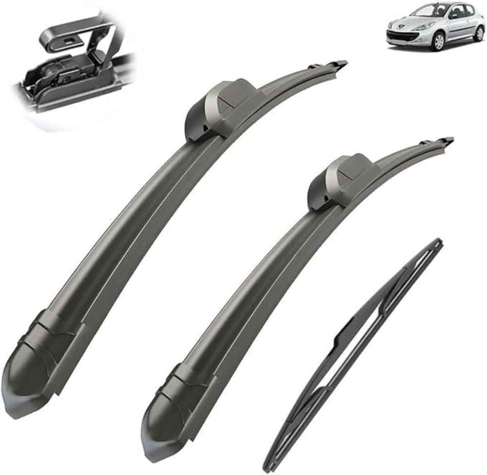 XYUASDGB Premium Exact Fit Windscreen Wiper Blades for Peugeot 206 Hatchback 2001-2005 2006 26in16in14in Durable Natural Rubber Easy Fit for a Quiet and Streak Free Wipe