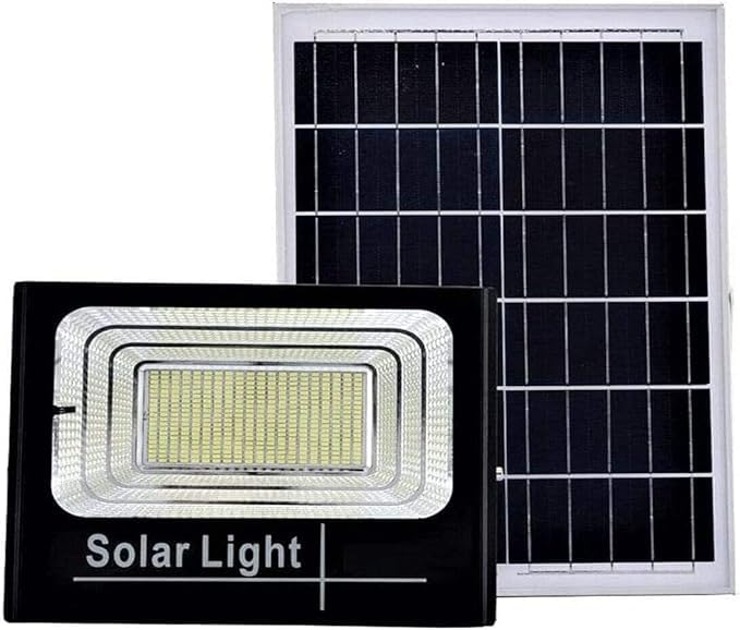 FLM SYSTEM Faro Solare LED 500W da Esterno con Sensore Crepuscolare – Proiettore Solare Impermeabile IP65, Luce Potente per Giardino, Cortile e Garage