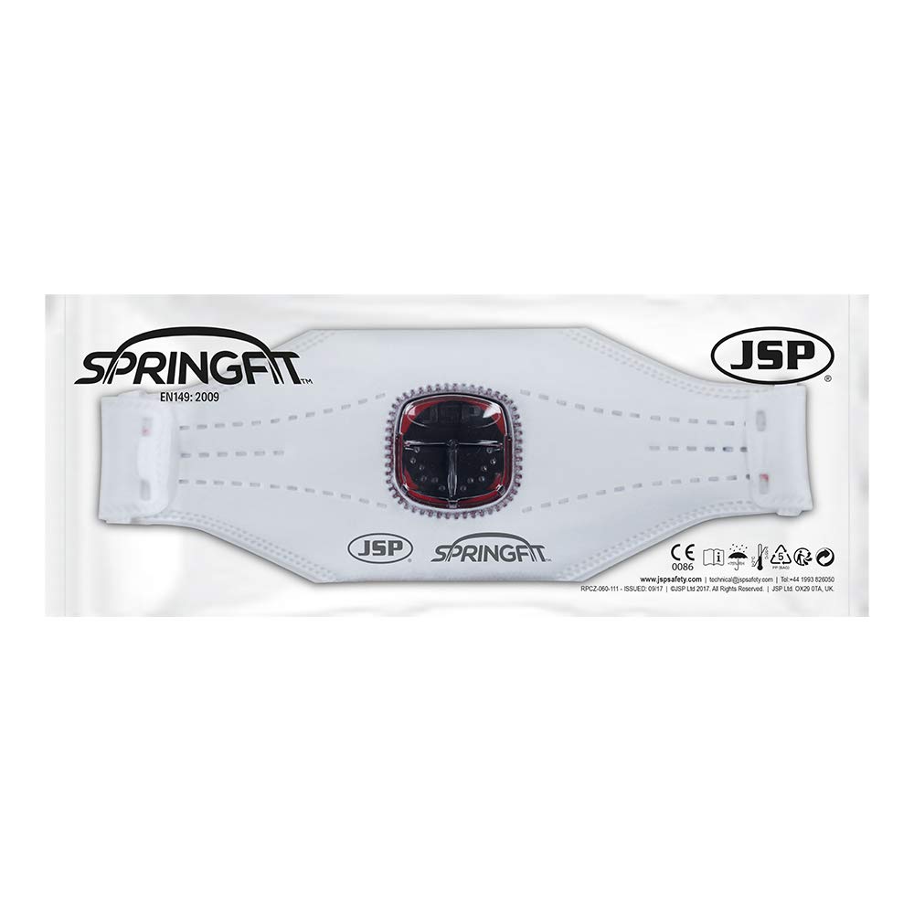 JSP Springfit Facciale Filtrante 435 FFP3 con Valvola Typhoon, Confezione da 10 (BGA182206000)