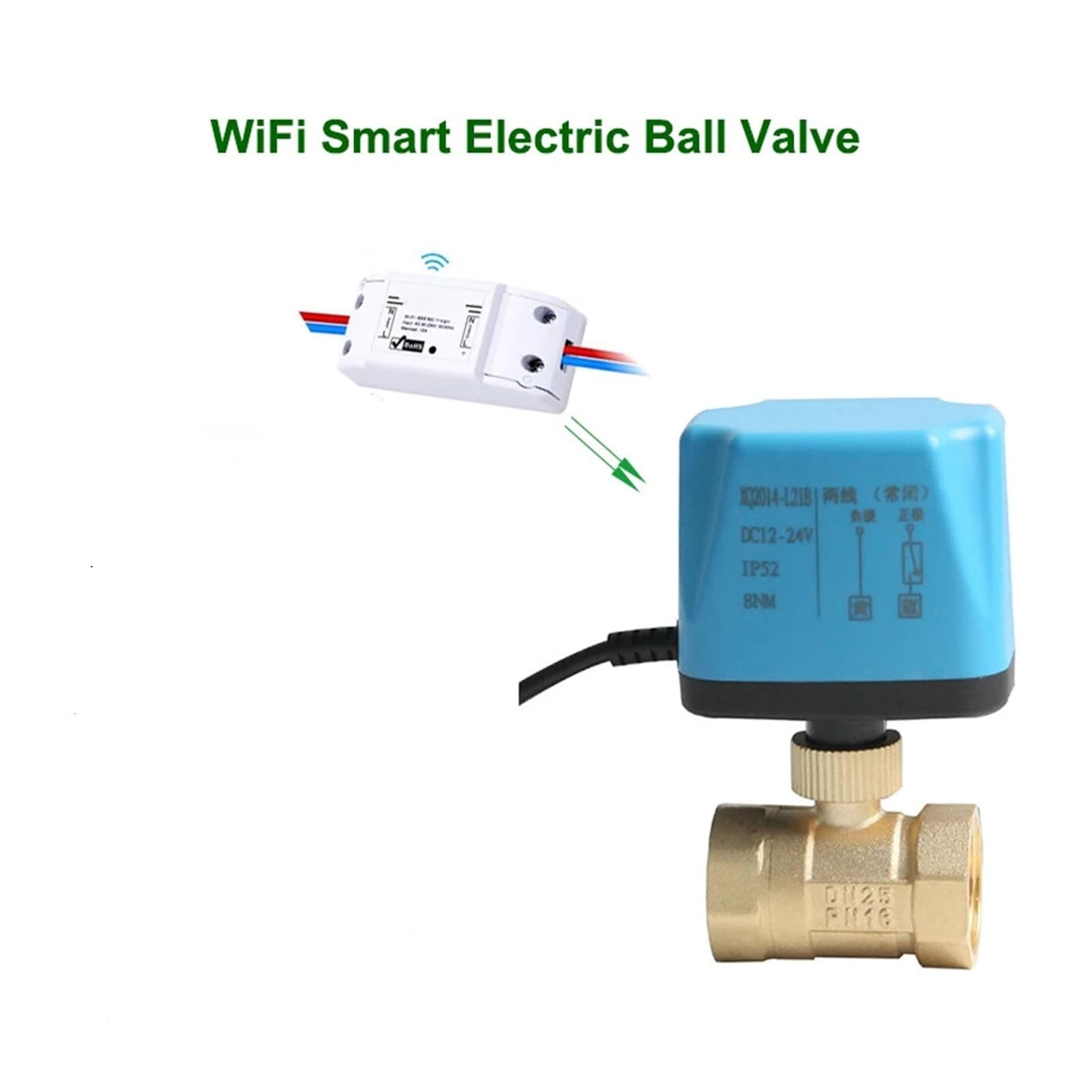 Generico Valvola a sfera motorizzata intelligente WiFi Timing acqua Smart Switch elettrica AC220V(1")