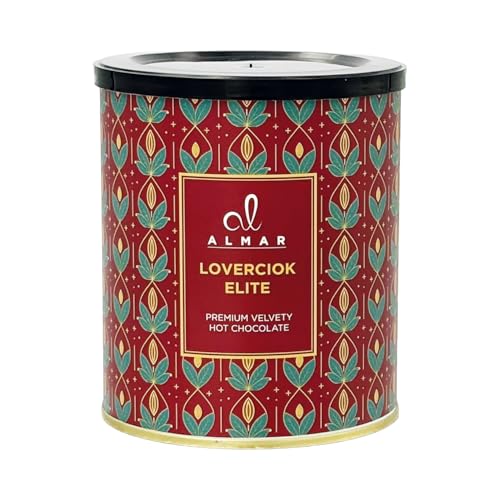 ALMAR – Halb­dicke Trinkschokolade 360 g, Loverciok Elite, 33% niederländischer Kakao 20/22, pflanzlich, glutenfrei und laktosefrei, heiße oder kalte Zubereitung, wiederverschließbare Aluminiumdose m