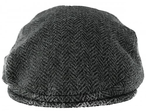 Casquette plate Boardman Harris Tweed, Noir, Taille M