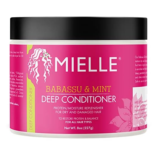 Mielle Organics Babassu & Mint Deep Conditioner with Protein, Moisturizing & Conditioning Deep Treatment, Hydrating Repair for Dry, Damaged, & Frizzy Hair, 8-Ounces