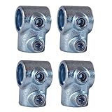 BE-TOOL 4 Pcs Single-Socket 90° Tee Structural Pipe Fitting Fits Nominal Actual Heavy Duty Structural Pipe Fittings for Industrial Construction Shelving Railing Handrail and Frame（G1/2