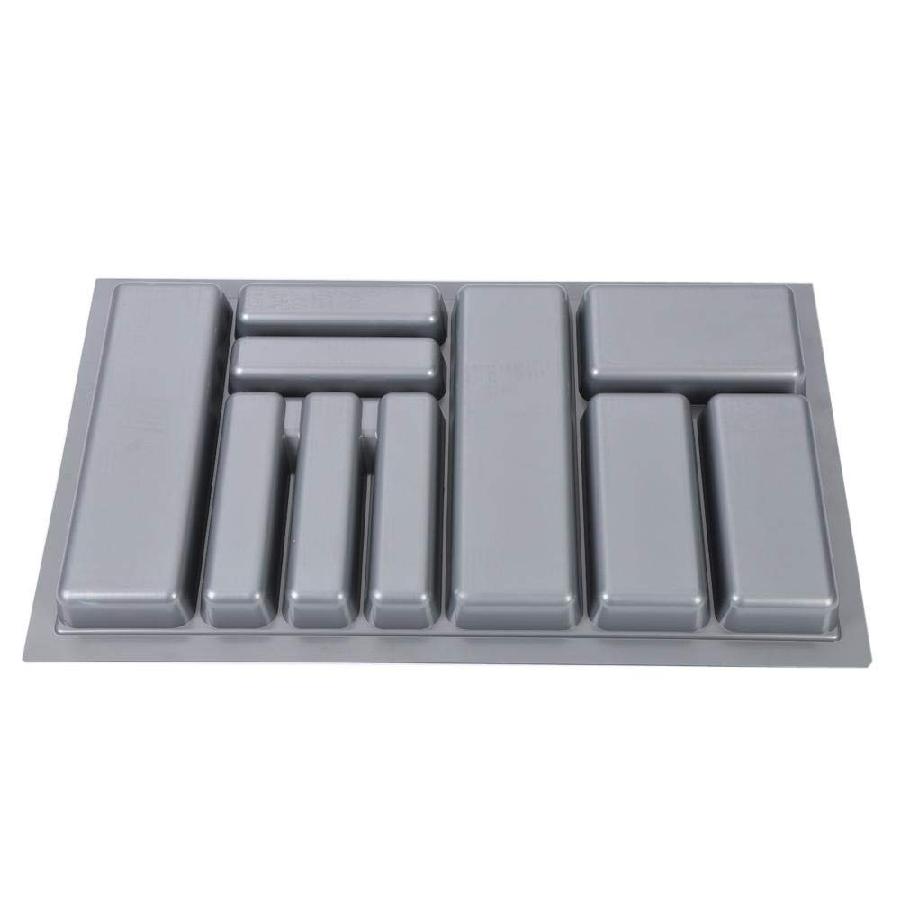 Aramox Vassoi per Posate da 900 Mm Inserto per Cassetti per Posate in ABS 10 Scomparti 83 X 48 X 5,5 Cm Grigio per la Conservazione dei Cassetti della e della Casa e l'organizzazione dei Gioielli