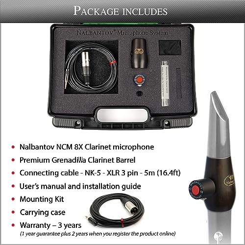 Nalbantov Clarinet Microphone NCM 8X SC Set+NK5 for Buffet Crampon Conservatoire